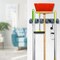 Costway Mop Broom Holder Garden Tool Rack Organizer 5 Positions w/6 Hooks Wall Mounted